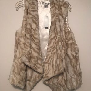 Fancy faux fur vest jacket